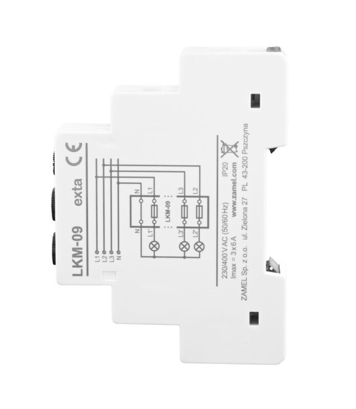 Signálka napájania s poistkou (3x6,3A 5x20mm) LKM-09-40